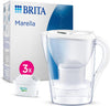 Marella Water Filter Jug White (2.4L) Starter Pack incl. 3x MAXTRA PRO All-in-1 cartridge - fridge-fitting jug with digital LTI and Flip-Lid - now in sustainable Smart Box packaging