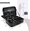 Extra Large Travel Makeup Bag Cosmetic Case Vanity Organiser Beauty Train Case with Shoulder Strap and Dividers Compartment, Black Croc