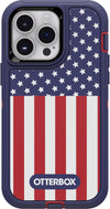 iPhone 14 Pro Max (ONLY) Defender Series Case - AMERICAN FLAG, rugged & durable, with port protection, includes holster clip kickstand