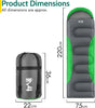 Trail Envelope Sleeping Bag With Snug Hood, Single Adult, 3 Season, Water-Resistant, Lightweight With Compact Bag, Outdoor, Camping, 250g Insulated Filling