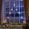 Christmas Curtain Lights for Windows, 9 Snowflake String Light Decoration, 325 White Micro LEDs, Indoor Outdoor Home Garden Xmas Lighting, Mains Powered with 5m Cable (H1.2m x W1.2m)