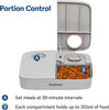 2 Meal Automatic Feeder, Built-in Timers, BPA Free Food Bowl, Suitable for Dry Food,Grey