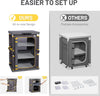 Compact Camping Storage, Pop Up Folding Camping Kitchen Unit, Camping Furniture Camping Cupboards Cabinet Outdoor 3 Shelf Aluminum Frame Portable for Garden Party Picnic, Supports 30kg