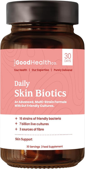 – Your Beauty Vegan Skin Biotics – Prebiotics & Probiotics | 7 Billion Live Cultures, 16 Strains Friendly Bacteria - Skin & Gut Health | 30 Day Supply