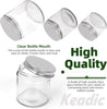 15 Pcs 60ml/2oz Glass Jars with Lids Assortment Set, Mini Round Airtight Canning Sample Jars with Silver Lids, Tiny Makeup Containers Empty Cosmetic Containers for Lotions Powders Liquid Creams