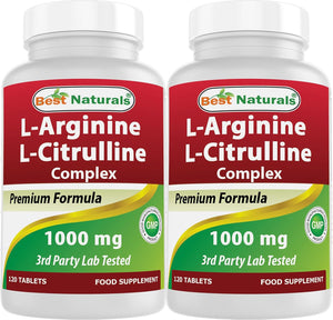 L-Arginine L-Citrulline Complex 1000 mg 120 Tablets (120 Count (Pack of 2))