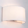 Wall Light with Switch, E27 ES Wall Wash Reading Lamp with White Semi-Circle Fabric Shade, Bedside Wall Sconce for Bedroom, Living Room, Hallway, Hotel