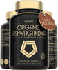 Organic Ashwagandha High Strength - 1000mg Ashwagandha Capsules - Pure Ashwagandha Root Powder with Black Pepper - 120 Ashwaganda Tablets Herbal Supplement - UK Organic Certified by Soil Association