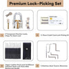 LockCowboy 30 Pieces Lockpick Set with 3 Transparent Practice Locks and Credit Card - Lock Picking Kit Gifts for Men- Best Beginner Pick Locking Set with Bonus E-Guides for Locksmiths