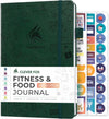 Fitness & Food Journal – Nutrition & Workout Planner for Women & Men – Diet & Gym Exercise Log Book with Calendars, Diet & Training Trackers - Undated, A5 Size, Hardcover (Forest Green)