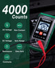 TM-510 Digital Multimeter, 4000 Counts, Smart measurement, Auto-Ranging Voltage Tester; Voltmeter with Non-Contact Voltage Function, Measures AC/DC Voltage, Resistance, Continuity – Green