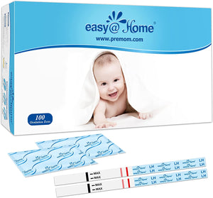 100 x Ovulation Test Strips, Fertility Tests Ovulation Predictor Kit, Powered by Premom Ovulation Predictor iOS and Android App, 100LH Strips