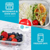 Glass Food Storage Containers 10 Pack, Meal Prep Containers with Snap Lock Leakproof Lids, Reusable Microwave safe BPA-free Lunch Boxes (10 Containers & 10 Lids) 1050ml & 370ml