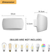 Wall Lights, Modern Large Plaster Wall Wash Lighting, 40W E27 ES, Indoor Wall Sconce Lamp with White Oval Ceramic Shade, Wall Mounted Light for Bedroom, Living Room, Hallway-Length 30CM