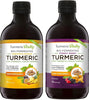 Bio-Fermented Turmeric with Live Cultures and Enzymes - Fermented High Strength Liquid Turmeric Supplement with Black Pepper & Ginger Equivalent to 2 Turmeric Capsules (2-Pack Mixed Flavours)