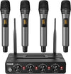 Wireless Microphones System, 4x5 Channels Cordless Handheld Dynamic Mic with Receiver, 60M UHF Range, Mics with stable signal Transmission for Karaoke Singing Party Church Wedding DJ PA Speaker