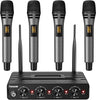 Wireless Microphones System, 4x5 Channels Cordless Handheld Dynamic Mic with Receiver, 60M UHF Range, Mics with stable signal Transmission for Karaoke Singing Party Church Wedding DJ PA Speaker