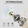 Wireless Earbuds, Bluetooth 5.3 Headphones with 4 ENC Noise Canceling Mic, 50H Stereo Dual LED Display Ear Buds, Sport Wireless Earphones with Earhooks, IP7 Waterproof Wireless Headphones, White