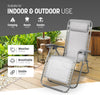 Gravity Chair Monocolour- Adjustable Reclining Zero Gravity Lounger for Garden & Patio -Foldable Lightweight Chair with Ergonomic Support -Durable Textilene Fabric & Non-Slip Feet-LightGrey 2pk