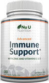 Immune Support - Vitamin C 1200mg and Zinc 40mg & Vitamin D3 1000IU - 180 Vegetarian Capsules - 3 Month Supply - Made in The UK -