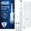 Smart 6 Electric Toothbrushes For Adults, App Connected Handle, 3 Toothbrush Heads & Travel Case, 5 Modes, Teeth Whitening, 2 Pin UK Plug, 6000N