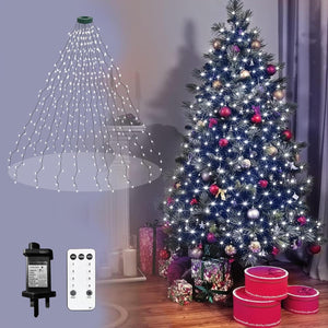 Christmas Tree Lights 2m 400LED Christmas String Lights Plug in Fairy Lights Plug in Christmas Decorations Xmas Lights Waterproof with 16 Strands 8 Modes Romote for Indoor Outdoor Decoration