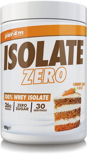 Isolate Zero | 30 Servings of High Protein Isolate Shake with Amino Acids | for Optimal Nutrition When Training | Zero Sugar Gym Supplements (Carrot Cake, 900g)