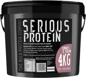 SERIOUS PROTEIN – Protein Powder – 4kg – Low Carb – Supports Lean Muscle Growth – Recovery Supplement -  - 133 Servings (Cookies & Cream)