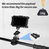 Super Clamp with 3/8" and 1/4" Locating Holes, Camera Clamp Mount for DSLR Cameras, Lights, Hooks, Shelves, Plate Glass, Crossbars - N18C