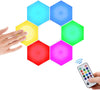 Hexagon Lights with Remote Control,RGB Light Panels, LED Panel Wall Light,Smart LED Wall Light Panels for for Gaming Setup/Wall Decoration/Home Bar Party(6 Pack)