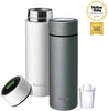 RapidCool Portable Baby Bottle Making Twin Pack - Prepare A Perfect Formula Feed in 2 Minutes | Includes: 1 Rapid Cool with 1 Digital Thermometer Lids, 1 Powder Dispensers & 1 Flask