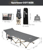 Camp Beds for Adults, 74 x 28'' Extra Wide Camping Bed with Mattress and Side Pocket Camp Bed, Camping Beds for Travel Fishing Outdoor Picnic Office Indoor