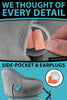 AIR Inflatable Travel Pillow for Airplane - Hooded Neck Pillow for Travel - Inflatable Travel Neck Pillow - Plane Pillow - Neck Cushion - Flight Pillow - Travel Neck Pillows - Grey