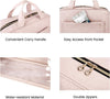 Hanging Toiletry Bag Travel Large Wash Bag Womens Cosmetic Bag Clear for Full Sized Container Pink