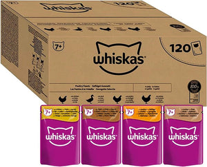 7+ Senior Poultry Selection in Jelly 120 Pouches, Senior Wet Cat Food, Megapack (120 x 85 g)