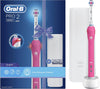 Pro 2500 3D White Electric Rechargeable Toothbrush with Travel Case Powered by Braun - Pink - Ships with a UK 2 pin plug