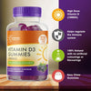 Daily Vitamin D Gummies for Adults - Contains 1000IU (25ug) VIT D3 Supplement for Immune Support - Easy Take Blackcurrant Flavour - 4 Month Supply - 120 Gummies - by