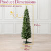 Frosted Pencil Christmas Tree 5ft, Artificial Slim Snowy Spruce, Indoor Home Xmas Decoration, Natural Looking Dual Tone PVC Needles, Easy Assembly with Stand (tree skirt not included)