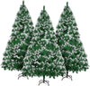 Artificial Christmas Tree,6ft Snow Flocked Christmas Tree with 900 Snow Effect Tips and Christmas Tree Metal Stand