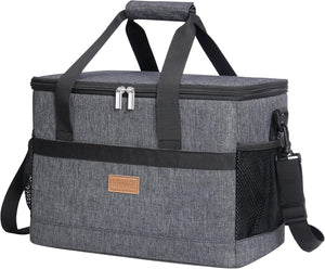 Soft Cooler Bag with Hard Liner, Large Insulated Picnic Lunch Bag Box Soft-Sided Cooling Bag for Camping/BBQ/Family Outdoor Activities