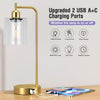 Industrial Touch Lamps Set of 2, Gold Bedside Lamps Set of 2 with Glass Shade for Bedroom(Bulbs Included)