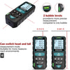 Laser Distance Meter, IP54 Laser Measure with 2 Bubble Levels,Portable Laser Rangefinder Digital Distance Meter with 4 Line LCD Display and Bigger Clear Backlight