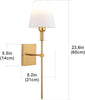 Battery Operated Wall Sconce Set Of 2,Rechargeable Wireless Indoor Smart Wall Light With Remote 12 Colors Dimmable Detachable Bulbs,Wall Decor Fabric Shade Fixtures,for Bedroom,Apartment(Color:Gold)