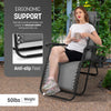 Gravity Chairs 2 Pack - Adjustable Reclining Zero Gravity Lounger for Garden & Patio - Foldable Lightweight Chairs with Ergonomic Support - Durable Textilene Fabric & Non-Slip Feet-DarkGrey 2pk