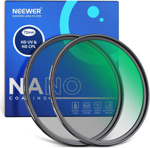 72mm UV CPL Lens Filter Kit, Circular Polarising Filter Set, UV Protection, HD Optical Glass and 30 Layers of Nano Double Side Coatings/Ultra Thin Aluminium Frame