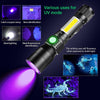 3 in 1 USB Torches LED Super Bright Rechargeable [whitelight redlight & UV] Waterproof Torch with 7 Modes for Camping [2 Pack]