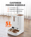 Automatic Cat Feeder with Camera,1080P HD Video with Night Vision, 5L Auto Pet Feeder, 2-Way Audio, Battery-Backup, Low Food Sensor, Anti-Stick Bowl, 2.4G WiFi Enabled Cat Food Dispenser