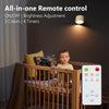 Battery Operated Wall Lights 2 Pack Wood Grain, Rechargeable Wall Lights Indoor, Wall Lamp with Remote, 3 Color Temperatures & 13 RGB & Dimmable Magnetic 360° Rechargeable Wall Sconces
