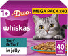 Tasty Duo 1+ Surf and Turf in Jelly 40 x 85 g Pouches, Adult Cat Food