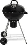 Portable Charcoal BBQ Round Kettle 47.5 cm, Adjustable Vent, Integrated Thermometer, Charcoal Barbecue, Stand & 2 Wheels with Chrome Grill, GFKTBBQ, 60x51x90